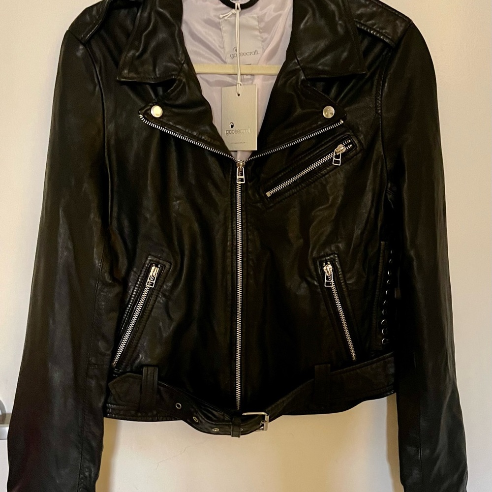 Brand New, Biker style, soft Lamb Leather Designer Jacket.
